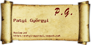 Patyi Györgyi névjegykártya